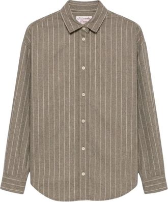 Saint Barth Camicia in flanella con scritta in strass sul retro - - Blouses & Shirts - Donna - Beige - M
