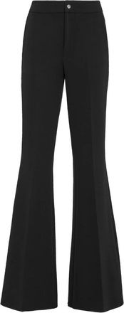 Philipp Plein Cady Flare Broeken - Dames - Wijde Broeken - Zwart - XL - Polyester - Broeken