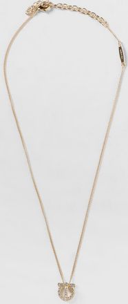 Ferragamo Collana Gancini Ferragamo in ottone con strass incastonati