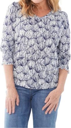 FDJ Shell Etching Print Top In Multi