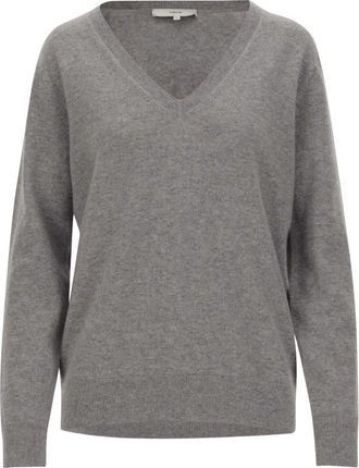 Vince Kasjmier V-hals Trui Grijs - Dames - Cashmere truien - Grijs - S - Kasjmier - Truien & Vesten