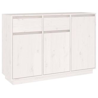 Berkfield Home Sideboard White 110x34x75 cm Solid Wood Pine | Size: 110 x 34 x 75 cm