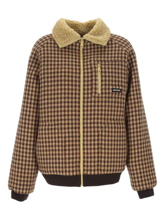 Miu Miu Jack met gingham ruit en sherpa kraag - Bruin