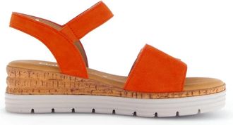 Gabor Oranje Su&egrave;de Sandaal met Velcro Sluiting - Dames - Sandalen - Oranje - 38 1/2 EU - Su&egrave;de - Schoenen