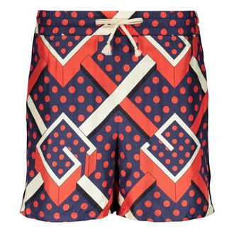 Gucci Badmode, Dames, Veelkleurig, L, Katoen, Printed Silk Shorts
