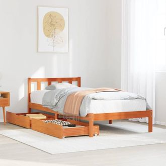 Berkfield Home Bed Frame without Mattress Wax Brown 90x190 cm Single Solid Wood Pine