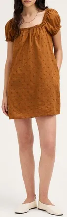 Madewell The Chateau Minidress in Acorn at Nordstrom, Size Xx-Small