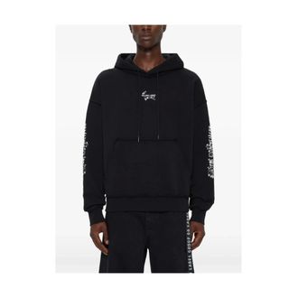 44 Label Group Hoodies, male, Black, Size: 2XL Logo-print Hoodie