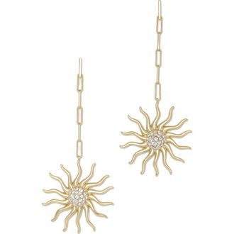 Ramy Brook Serra Pav&eacute; Sunburst Linear Drop Earrings in Gold at Nordstrom