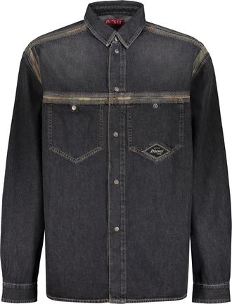 Diesel Shirt In Denim With Long Sleeves