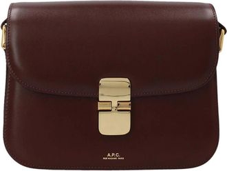 A.P.C. Bolso de Hombro de Piel - Bags - Mujer - Rojo - ONE SIZE