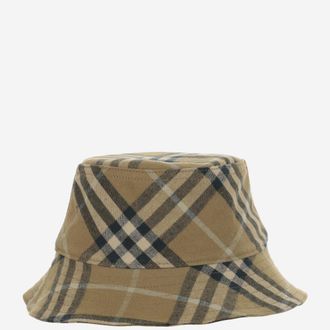 Burberry BEIGE BUCKET CHECK HAT