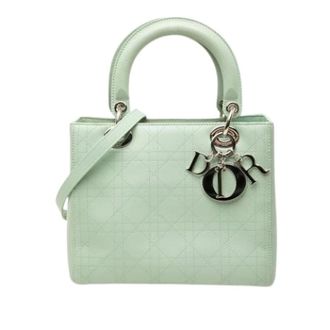 Dior Pre-owned Lady Dior Handbag - Dames - Pre-owned - Groen - Maat: ONE Size Leer