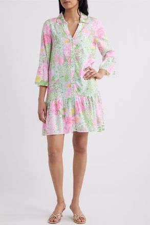 Lilly Pulitzer Rayanna Floral Print Tunic Dress in Resort White Mum Patch at Nordstrom, Size 00