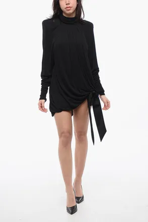 Saint Laurent Chiffon Dress with Padded Straps Saint Laurent