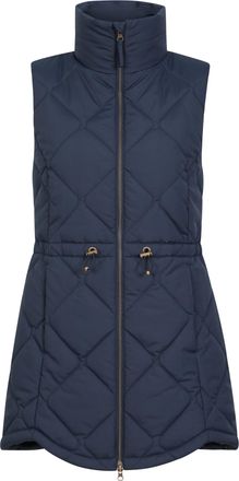 Mountain Warehouse Rye Womens Long Quilted Gilet - Lightweight IsoTherm Water-resistant Sleaveless Jacket - Spring, Summer Camping, Outdoors, Travelling & Hiking Navy Wo