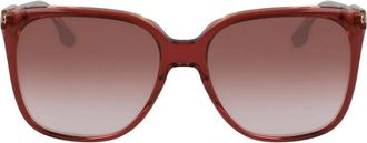 Victoria Beckham Accessoires, Dames, Bruin, ONE Size, Leer, Oversized Acetaat Zonnebril