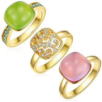 Lulu & Jane Womens Jewellery Set Metal - Gold - Size K