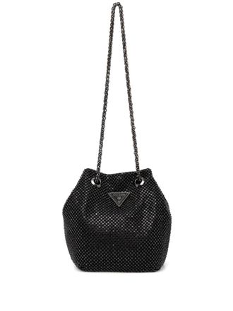 Guess Co Zalina bucket bag - women - Polyester/Aluminium/Other fibres - One Size - Black