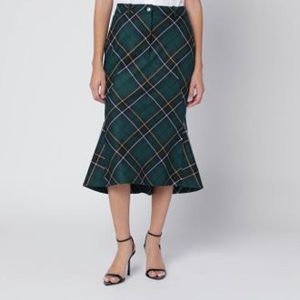 Alexander McQueen Flared skirt in wool tartan