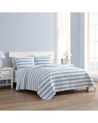 Nautica Tim Stripe Reversible Cotton Percale Quilt Set