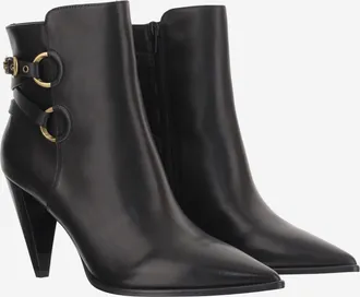 Pinko Womens Leather Ankle Boots Vane Black Upper: Cow