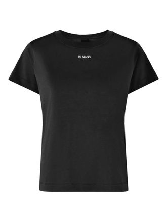 Pinko logo T-shirt - women - Cotton - L - Black
