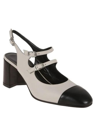 Carel Hohe Schuhe - Papaya Nappa Leather T-Strap Mary Jane Shoes - Gr. 35 (EU) - in Beige - f&uuml;r Damen