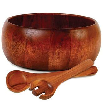 Gibson Home Laroda 3-Piece Salad Bowl Set, Brown Wood at Nordstrom