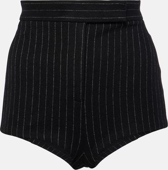 Alex Perry Pinstripe high-rise shorts