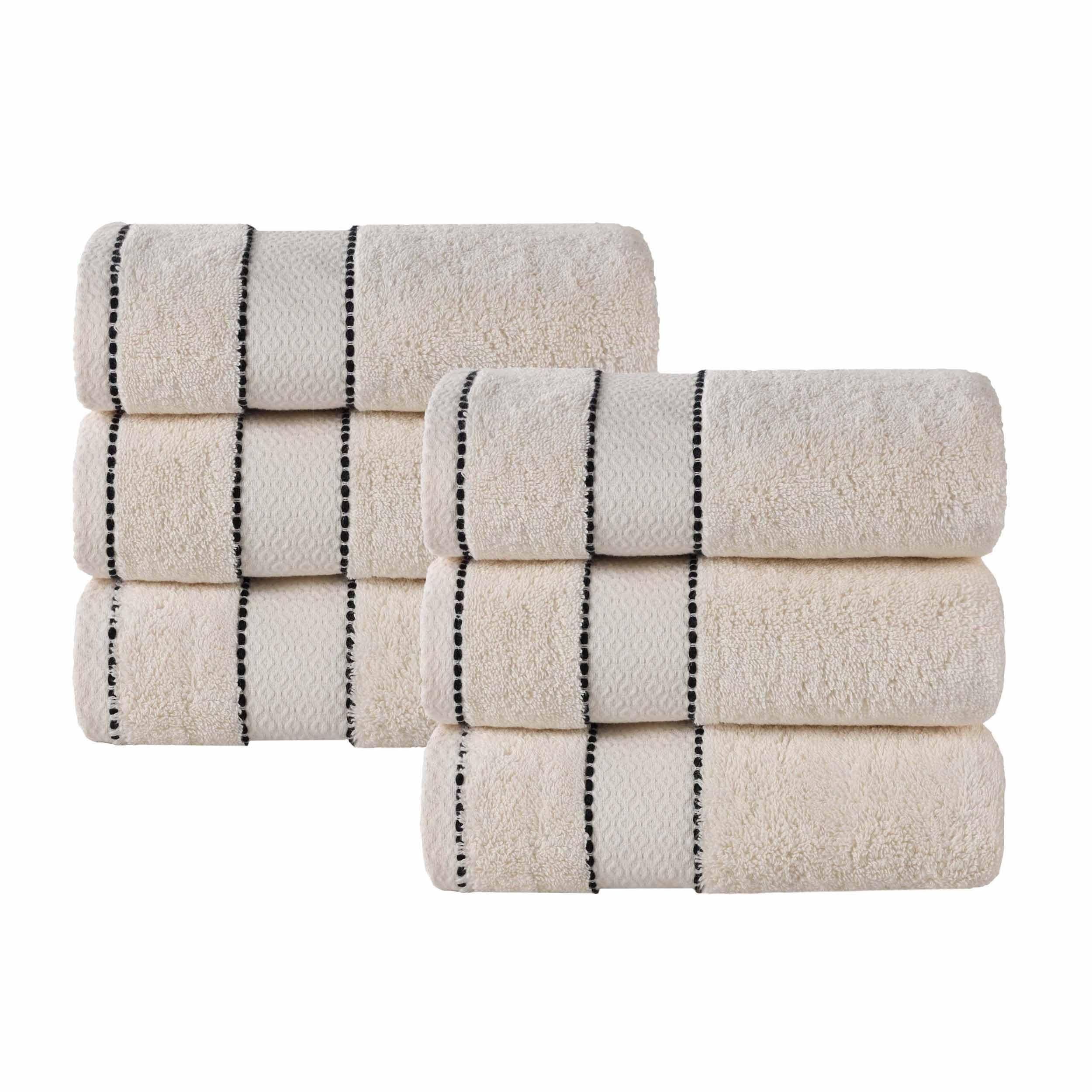 Badetücher-Set Aus 100% Baumwolle – 2 Badetücher, 2 Handtücher, 2 Waschlappen, Saugfähig & Weich