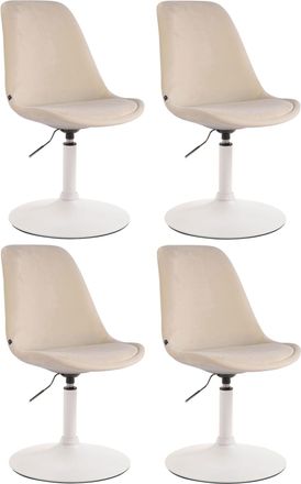 Clp Clp - Set De 4 Sillas Lounge Maverick En Terciopelo Crema Blanco