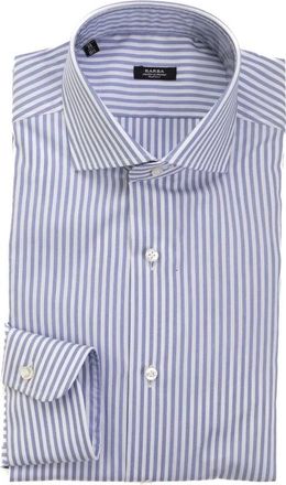 Barba Gestreept Overhemd - Heren - Zakelijke Overhemden - Blauw - XL - Overhemden