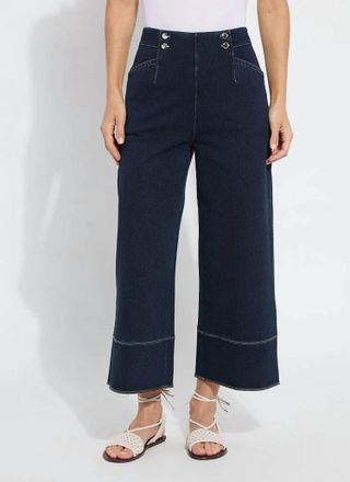 Lyss&eacute; Dion Sailor Crop Palazzo Denim Jeans In Indigo