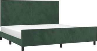 vidaXL Estructura Cama Sin Colch&oacute;n Terciopelo Verde Oscuro 200x200 Cm Vidaxl