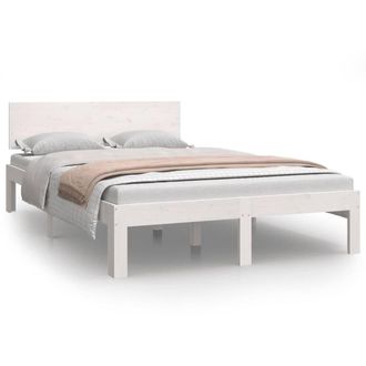 Berkfield Home Bed Frame White Solid Wood Pine 120x200 cm | Size: Small Double