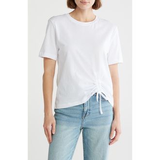 French Connection Rallie Ruched Tie T-Shirt in Summer White at Nordstrom Rack, Size X-Small