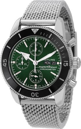 Breitling Pre-owned Breitling Superocean Chronograph Automatic Green Dial Mens Watch A13313121L1A1