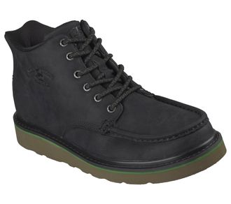 Skechers mens John Deere Brockman 2.0 Moc Toe Lace Up Slip Ins, Black, 7.5 UK