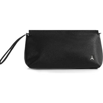 Mani&egrave;re De Voir Jessy Textured Leather Washbag in Black at Nordstrom
