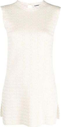 Jil Sander Knit Skirt - Dames - Kleedjes - Beige - S - Katoen - Kleedjes