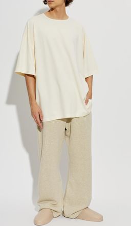 Fear of God Cotton T-shirt With Appliqu&eacute;d Logo, Mens, Cream