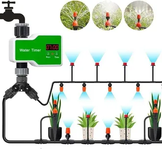 Elle Sistema De Riego Por Goteo Autom&aacute;tico, Kit De Riego Para Interiores: Volumen De Agua Ajustable Para Vacaciones, Admite Hasta 20 Macetas