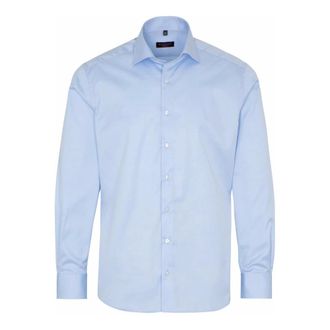 Eterna Heren, Overhemden, Blauw, Maat: L Poliester