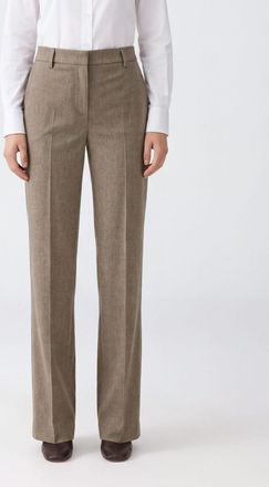 Pantaloni Torino High-Waisted Straight Trousers in Virgin Wool and Cashmere with Darts