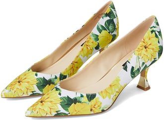 Nine West Ariella 2 High Womens Heels Yellow Rose Floral : 8.5 M, Leather/Synthetic