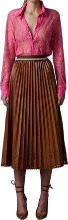 Le Superbe Pleats To Meet You Skirt In Dark Brown