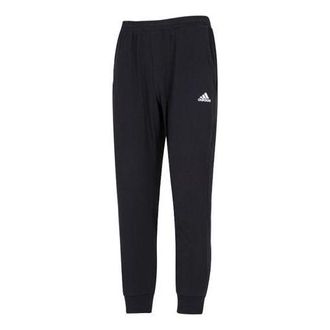 adidas Mens adidas Solid Color Logo Knit Casual Bundle Feet Sports Pants/Trousers/Joggers Black HI3280