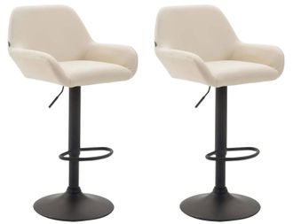 Clp Clp - Set 2 Taburetes De Bar Braga En Cuero Pu Crema Negro