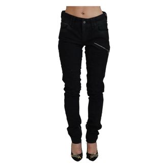 John Galliano Dames, Broeken, Zwart, Maat: W28 Katoen